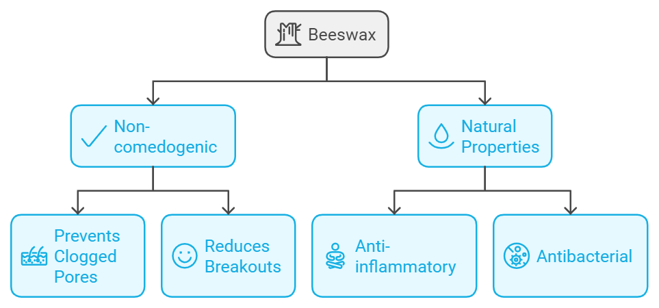 a chart showing the benefits of beewax in skincare