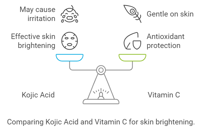 comparing kojic acid and vitamin C